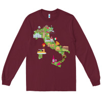 Burgundy Italy map Long Sleeve Tee - artisFamous