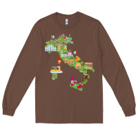 Chestnut Italy map Long Sleeve Tee - artisFamous