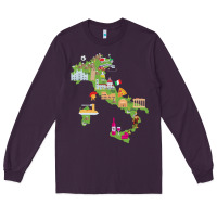 Plum Italy map Long Sleeve Tee - artisFamous