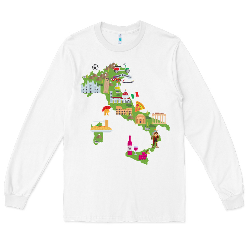 Italy Map Long Sleeve Tee by artisFamous | Teevron