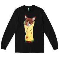 Black funny chihuahua dog burrito food tee Long Sleeve Tee - artisFamous