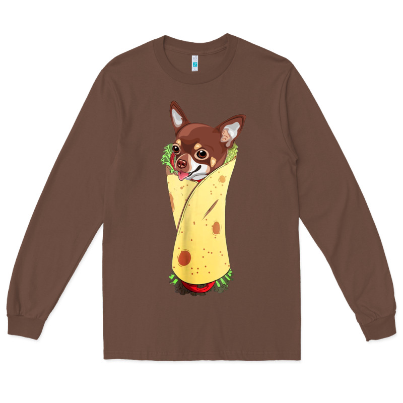Funny Chihuahua Dog Burrito Food Tee Long Sleeve Tee by artisFamous | Teevron
