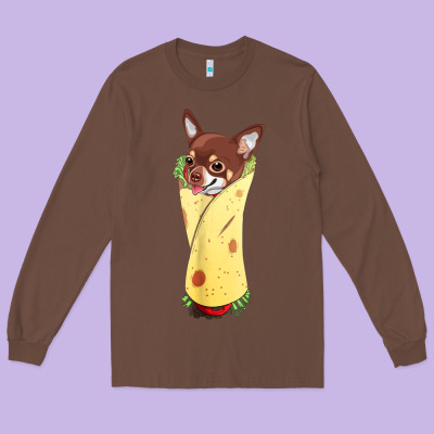Funny Chihuahua Dog Burrito Food Tee Long Sleeve Tee Designed By Artisfamous