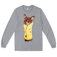 Heather Grey funny chihuahua dog burrito food tee Long Sleeve Tee - artisFamous