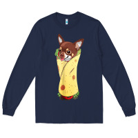 Navy funny chihuahua dog burrito food tee Long Sleeve Tee - artisFamous