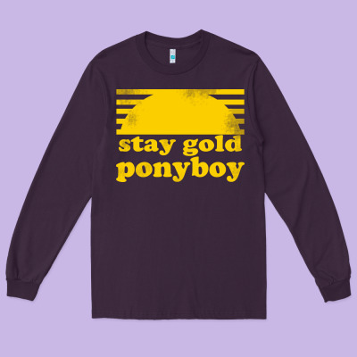 Stay Gold Ponyboy The Outsiders Movie Book Long Sleeve Tee Designed By Artisfamous