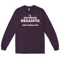 Plum desantis governor keep florida free Long Sleeve Tee - artisFamous