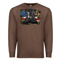 Chestnut american flag with army boots Premium Sweatshirt - RanaPortraitStore