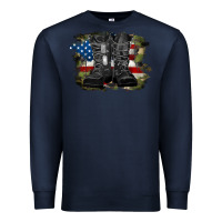 Navy american flag with army boots Premium Sweatshirt - RanaPortraitStore