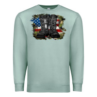 Seafoam american flag with army boots Premium Sweatshirt - RanaPortraitStore