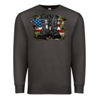Smoke american flag with army boots Premium Sweatshirt - RanaPortraitStore