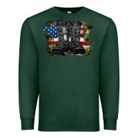 Sports Green american flag with army boots Premium Sweatshirt - RanaPortraitStore