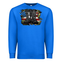 True Royal american flag with army boots Premium Sweatshirt - RanaPortraitStore