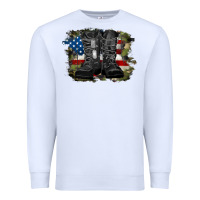 White american flag with army boots Premium Sweatshirt - RanaPortraitStore