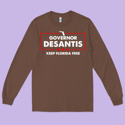 Desantis Governor Keep Florida Free Long Sleeve Tee Designed By Artisfamous
