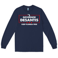 Navy desantis governor keep florida free Long Sleeve Tee - artisFamous