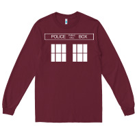 Burgundy the blue box t shirt doctor doc dalek bbc bow tie tv tenth eleventh wh Long Sleeve Tee - artisFamous