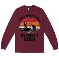 Burgundy dad fishing Long Sleeve Tee - artisFamous