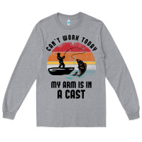 Heather Grey dad fishing Long Sleeve Tee - artisFamous