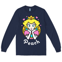 Navy peach graphic Long Sleeve Tee - artisFamous