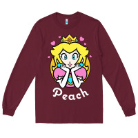 Burgundy peach graphic Long Sleeve Tee - artisFamous
