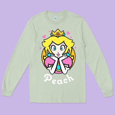 Peach Graphic Long Sleeve Tee Designed By Artisfamous