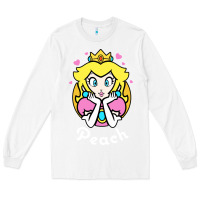White peach graphic Long Sleeve Tee - artisFamous