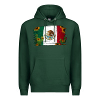 Sports Green cactus sunflower mexican flag Premium Hoodie - Jasminsmagicworld