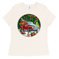 Bone Merry Christmas Truck Ladies Tee - FaDigitalArtStudio