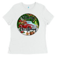 Merry Christmas Truck Ladies Tee | Teevron
