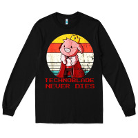 Black retro style technoblade merch cosplay Long Sleeve Tee - artisFamous