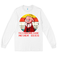 White retro style technoblade merch cosplay Long Sleeve Tee - artisFamous