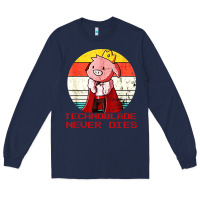 Navy retro style technoblade merch cosplay Long Sleeve Tee - artisFamous