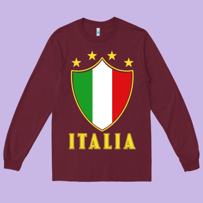 Italia   Italia Long Sleeve Tee Designed By Artisfamous
