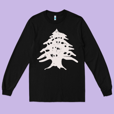 Retro Lebanon Cedar  Lebanese Long Sleeve Tee Designed By Artisfamous