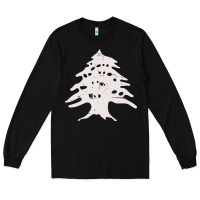 Black retro lebanon cedar  lebanese Long Sleeve Tee - artisFamous