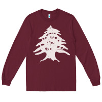 Burgundy retro lebanon cedar  lebanese Long Sleeve Tee - artisFamous