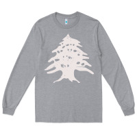 Heather Grey retro lebanon cedar  lebanese Long Sleeve Tee - artisFamous
