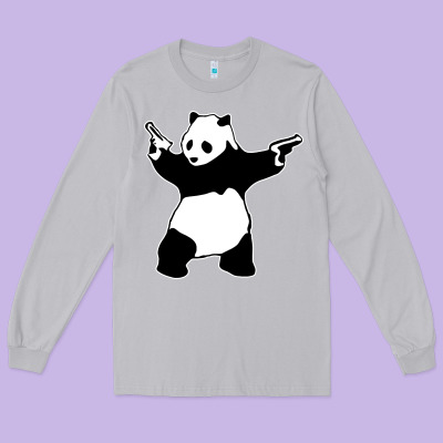 Banksy Panda Long Sleeve Tee Designed By Artisfamous