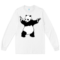 White banksy panda Long Sleeve Tee - artisFamous