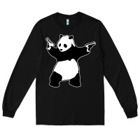 Black banksy panda Long Sleeve Tee - artisFamous