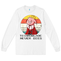 White retro style technoblade merch cosplay Long Sleeve Tee - artisFamous