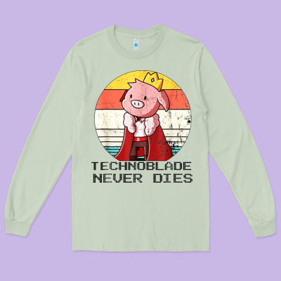 Retro Style Technoblade Merch Cosplay Long Sleeve Tee Designed By Artisfamous