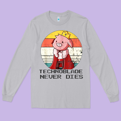 Retro Style Technoblade Merch Cosplay Long Sleeve Tee Designed By Artisfamous