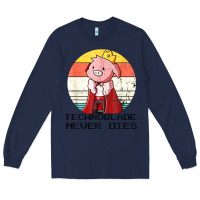 Navy retro style technoblade merch cosplay Long Sleeve Tee - artisFamous