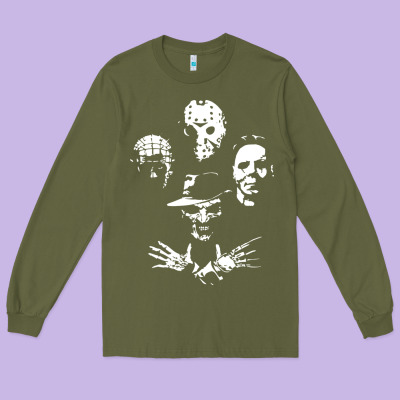 Horror And Scream Film Long Sleeve Tee Designed By Artisfamous