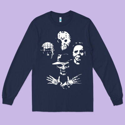 Horror And Scream Film Long Sleeve Tee Designed By Artisfamous