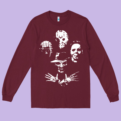 Horror And Scream Film Long Sleeve Tee Designed By Artisfamous