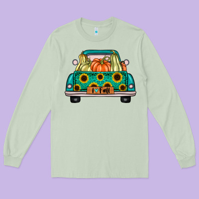 I Love Fall Truck Long Sleeve Tee Designed By Artisfamous