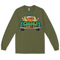 Army Green i love fall truck Long Sleeve Tee - artisFamous
